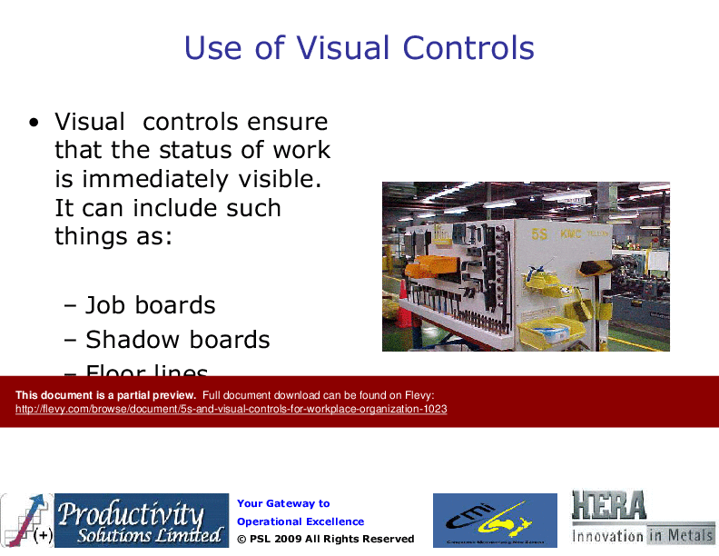 S Visual Controls For Workplace Organization Powerpoint Slideshow View