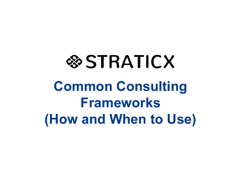 This is a partial preview of Common Consulting Frameworks (How and When to Use). Full document is 43 slides. 