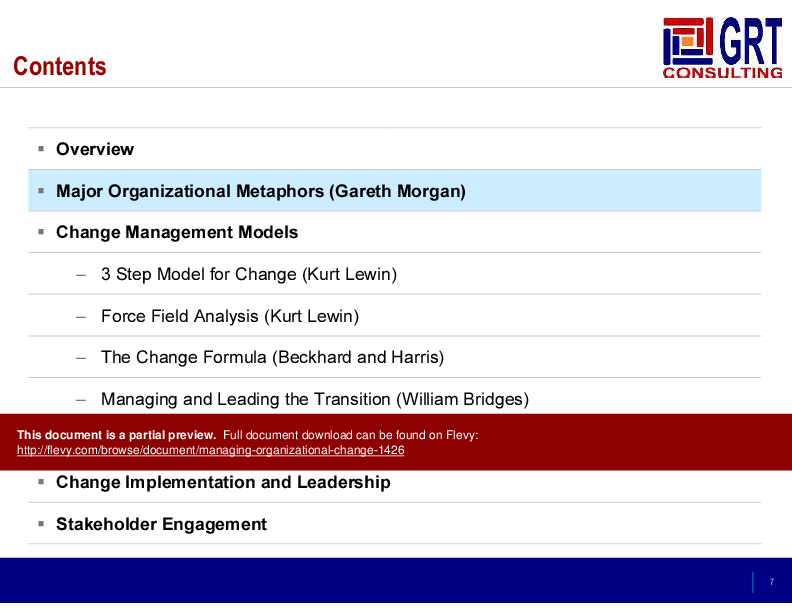 This is a partial preview of Managing Organizational Change. Full document is 39 slides. 