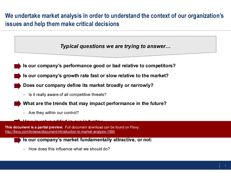 This is a partial preview of Introduction to Market Analysis. Full document is 36 slides. 