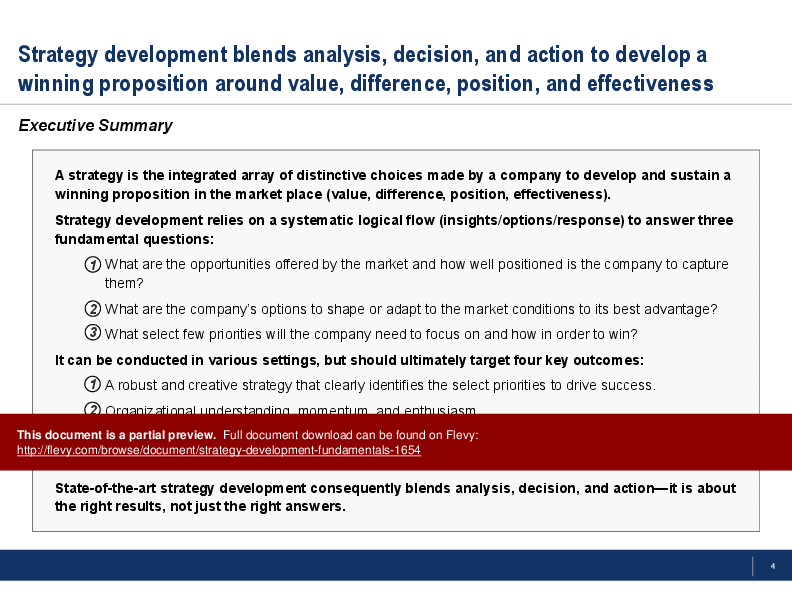 This is a partial preview of Strategy Development Fundamentals. Full document is 26 slides. 