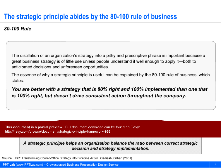 This is a partial preview of Strategic Principle Framework. Full document is 22 slides. 