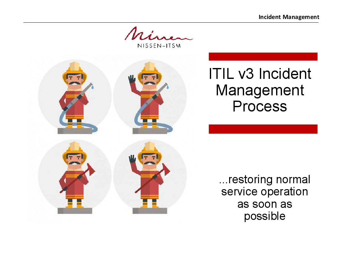This is a partial preview of Incident Management Process PPT (IT Service Management, ITSM). Full document is 34 slides. 