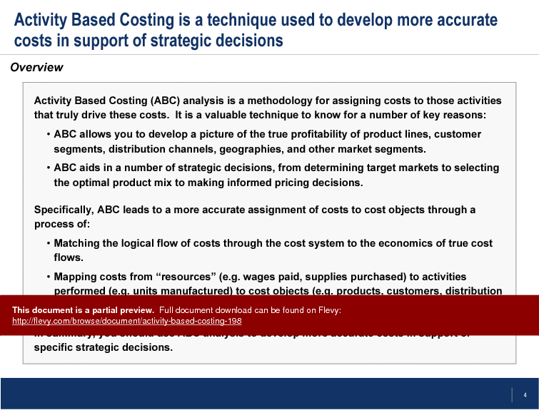 This is a partial preview of Activity Based Costing. Full document is 29 slides. 