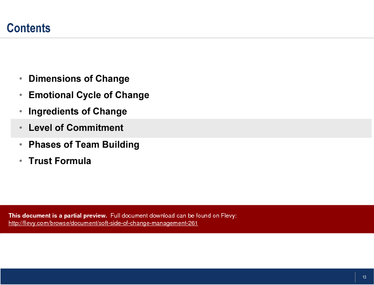 This is a partial preview of Soft Side of Change Management. Full document is 20 slides. 