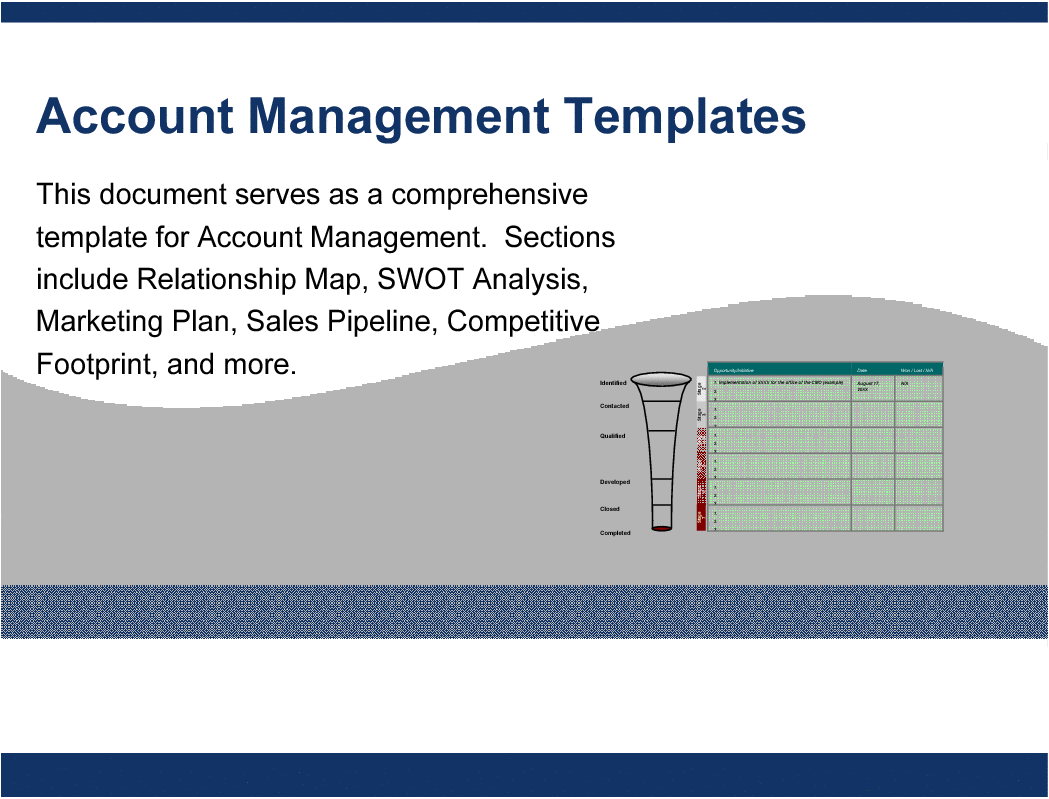 This is a partial preview of Account Management Templates. Full document is 19 slides. 