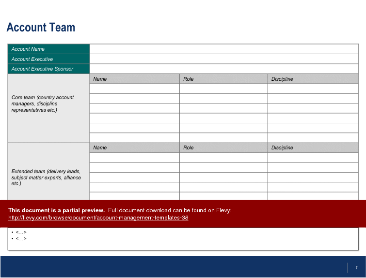 This is a partial preview of Account Management Templates. Full document is 19 slides. 