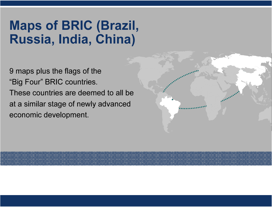 This is a partial preview of PowerPoint Maps of BRIC (Brazil, Russia, India, China). Full document is 15 slides. 