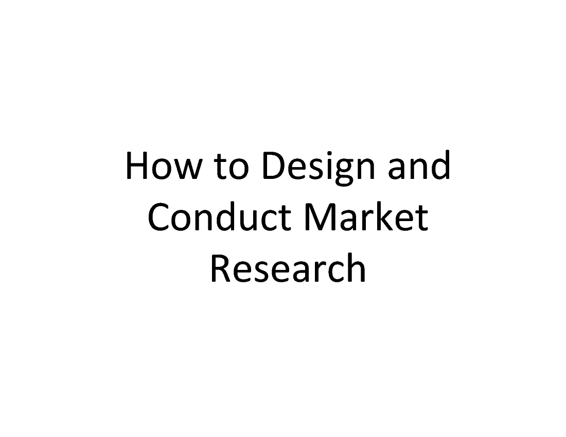 This is a partial preview of Market Research Method. Full document is 109 slides. 