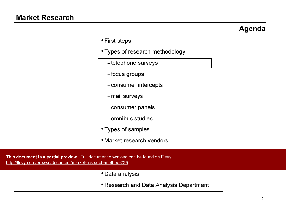 This is a partial preview of Market Research Method. Full document is 109 slides. 