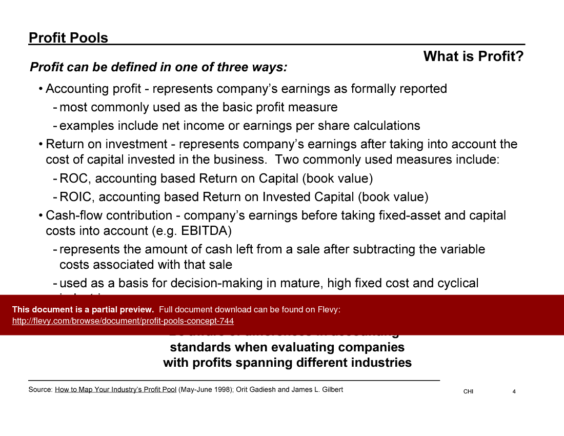 This is a partial preview of Profit Pools Concept. Full document is 31 slides. 