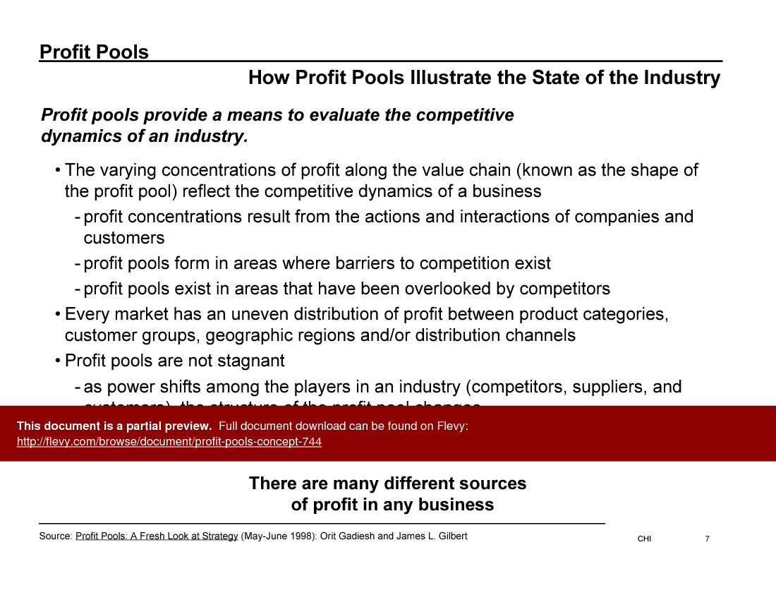 This is a partial preview of Profit Pools Concept. Full document is 31 slides. 