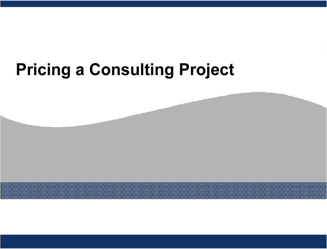 This is a partial preview of Pricing a Consulting Project. Full document is 29 slides. 