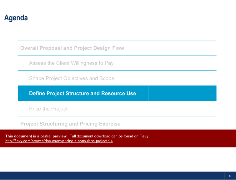 This is a partial preview of Pricing a Consulting Project. Full document is 29 slides. 