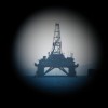 Oil rig in the Caspian Sea by Mark Ireland.