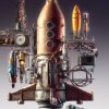DALL·E 2022-12-08 17.59.02 - 8K photorealistic photo of a rocket with a lot of gadgets and mechanisms, studio lighting, ultra realistic, digital art
