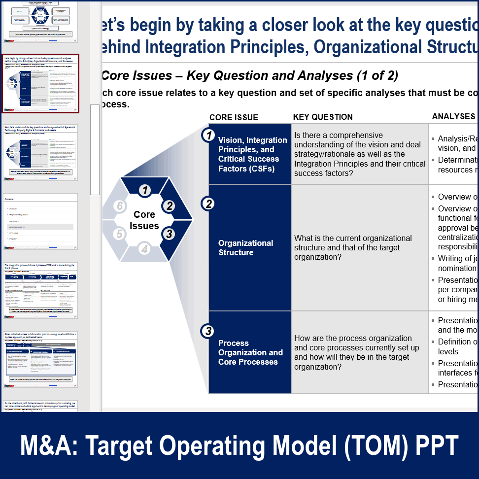PPT: Mergers and Acquisitions (M&A): Target Operating Model (TOM) (32 ...