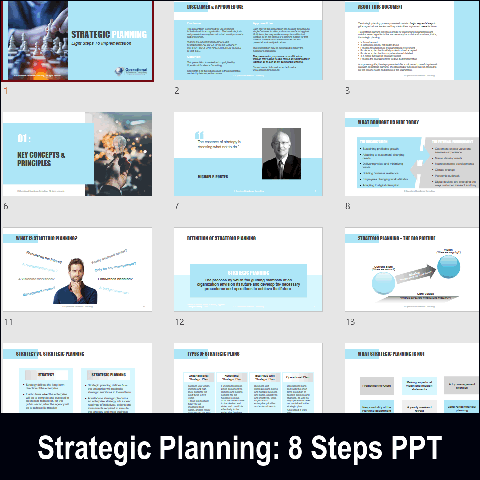 PPT: Strategic Planning: Eight Steps to Implementation (192-slide PPT ...