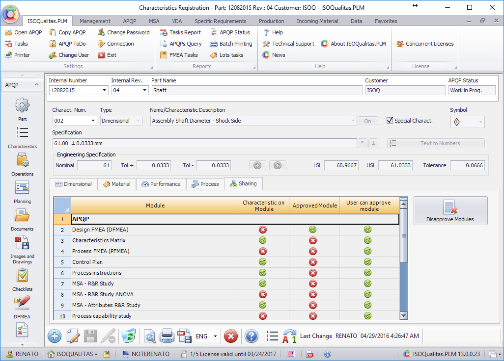 <b>Data Sharing</b><br>Intelligent information sharing is a key feature of a good software because one of technology's biggest benefits is the elimination of repetitive (manual) data entry. There is no repetitive data entry in ISOQualitas.PLM and information consistency is guaranteed, no matter how many products are managed or how many times a customer sends product change requests. As a result, our users enjoy a noticeable increase in productivity, accuracy, and consistency. 