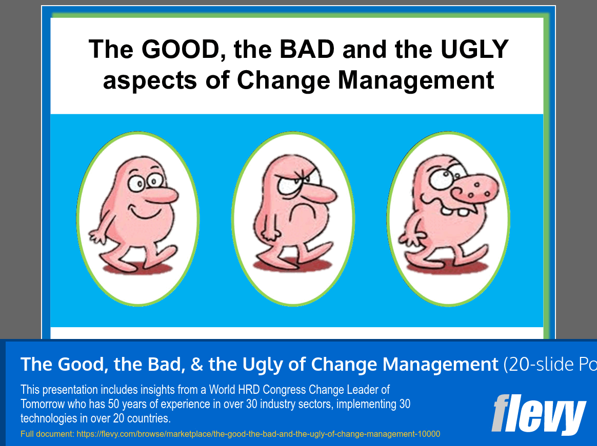 The Good, the Bad, & the Ugly of Change Management (20-slide PPT PowerPoint presentation slide deck (PPT)) Preview Image