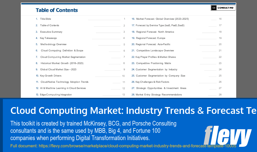 Cloud Computing Market: Industry Trends & Forecast Template (33-slide PPT PowerPoint presentation slide deck (PPTX)) Preview Image