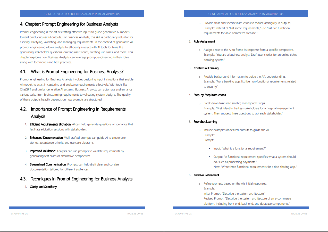 Generative AI For Business Analysts Study Guide (0-page PDF document) Preview Image