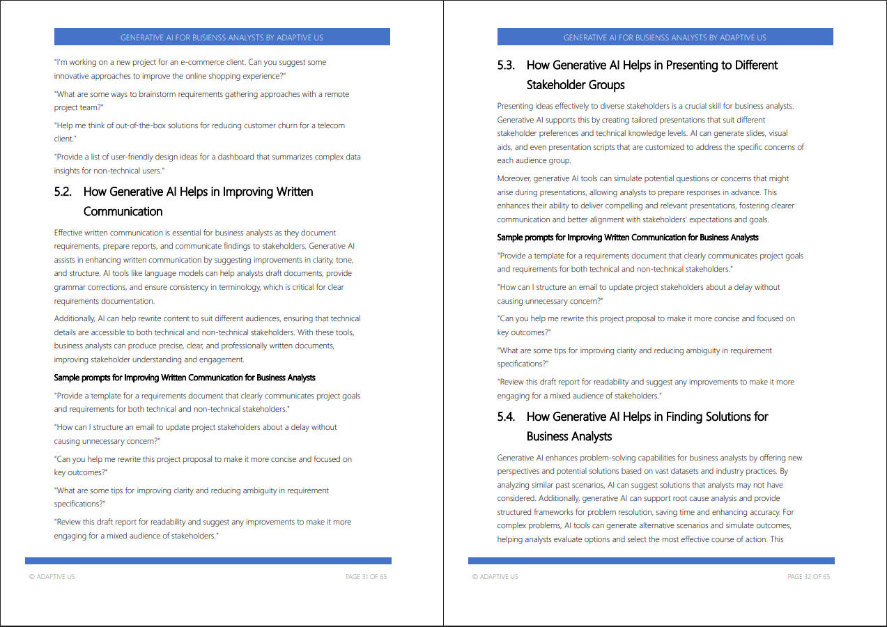 Generative AI For Business Analysts Study Guide (0-page PDF document) Preview Image