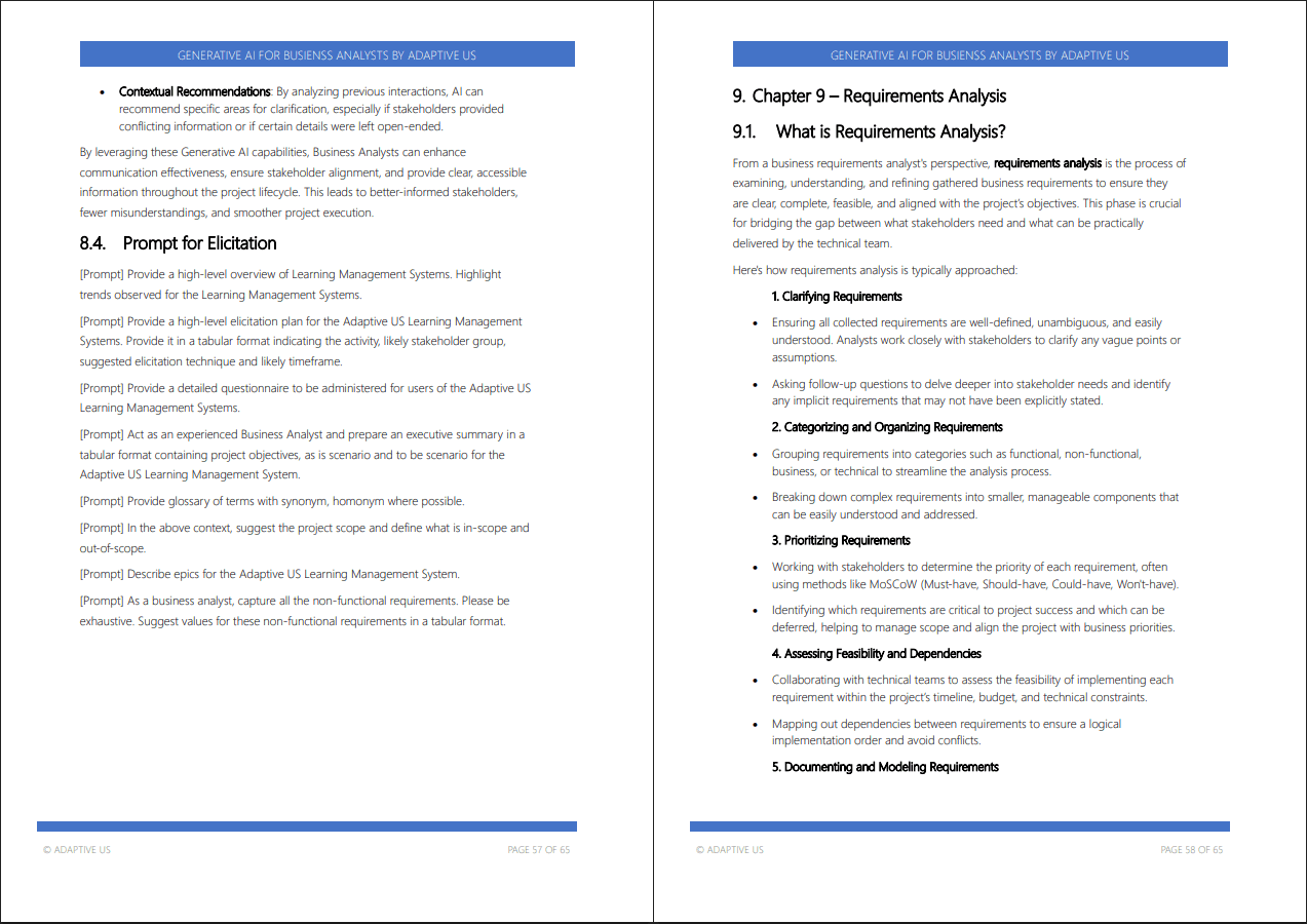 Generative AI For Business Analysts Study Guide (0-page PDF document) Preview Image