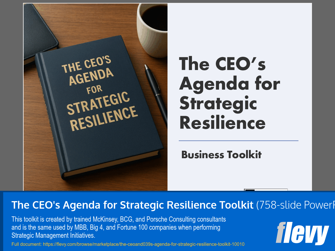 The CEO's Agenda for Strategic Resilience Toolkit (758-slide PPT PowerPoint presentation slide deck (PPTX)) Preview Image