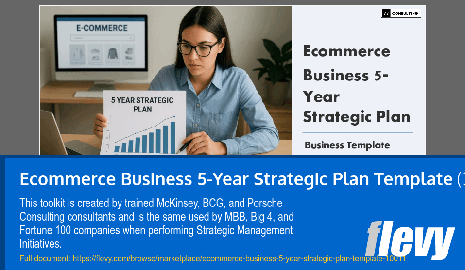 Ecommerce Business 5-Year Strategic Plan Template (32-slide PPT PowerPoint presentation slide deck (PPTX)) Preview Image