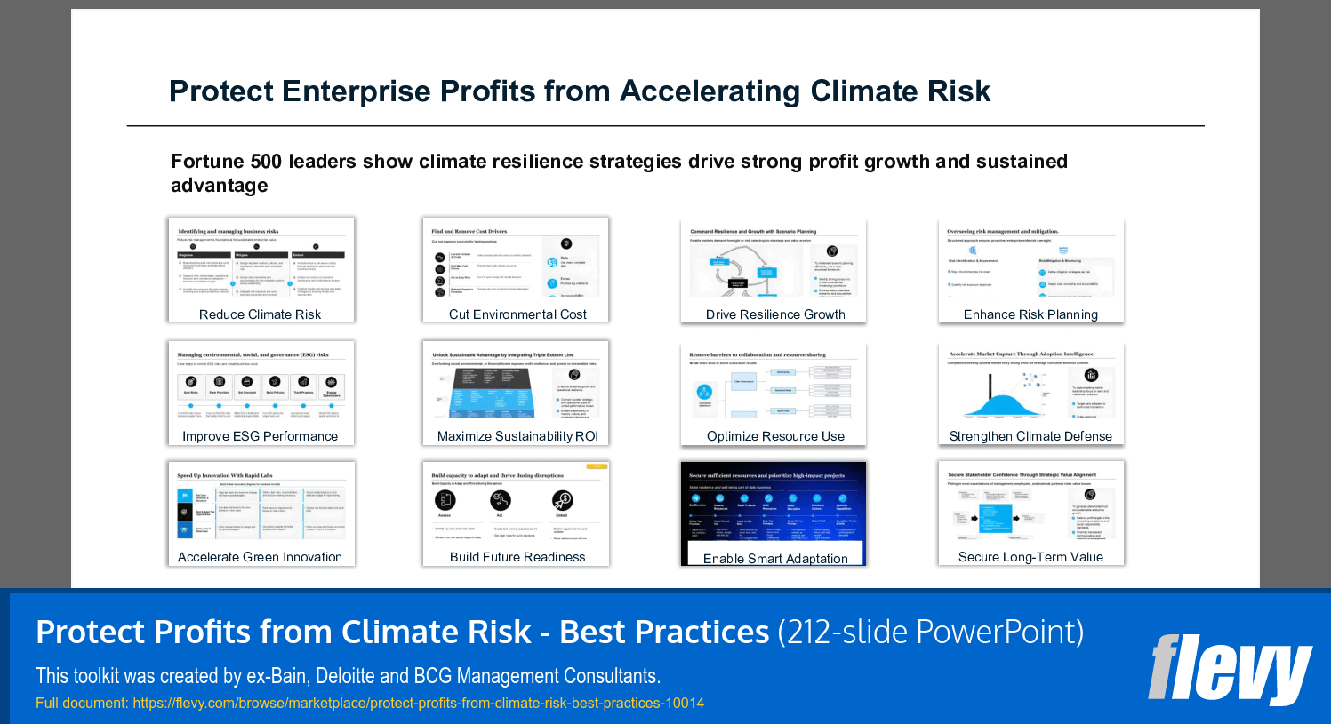 Protect Profits from Climate Risk - Best Practices (212-slide PPT PowerPoint presentation slide deck (PPTX)) Preview Image