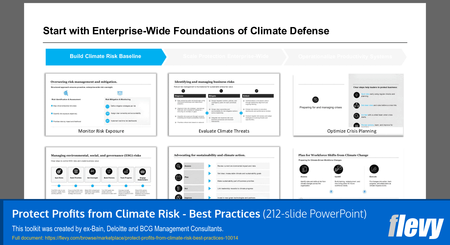 Protect Profits from Climate Risk - Best Practices (212-slide PPT PowerPoint presentation slide deck (PPTX)) Preview Image