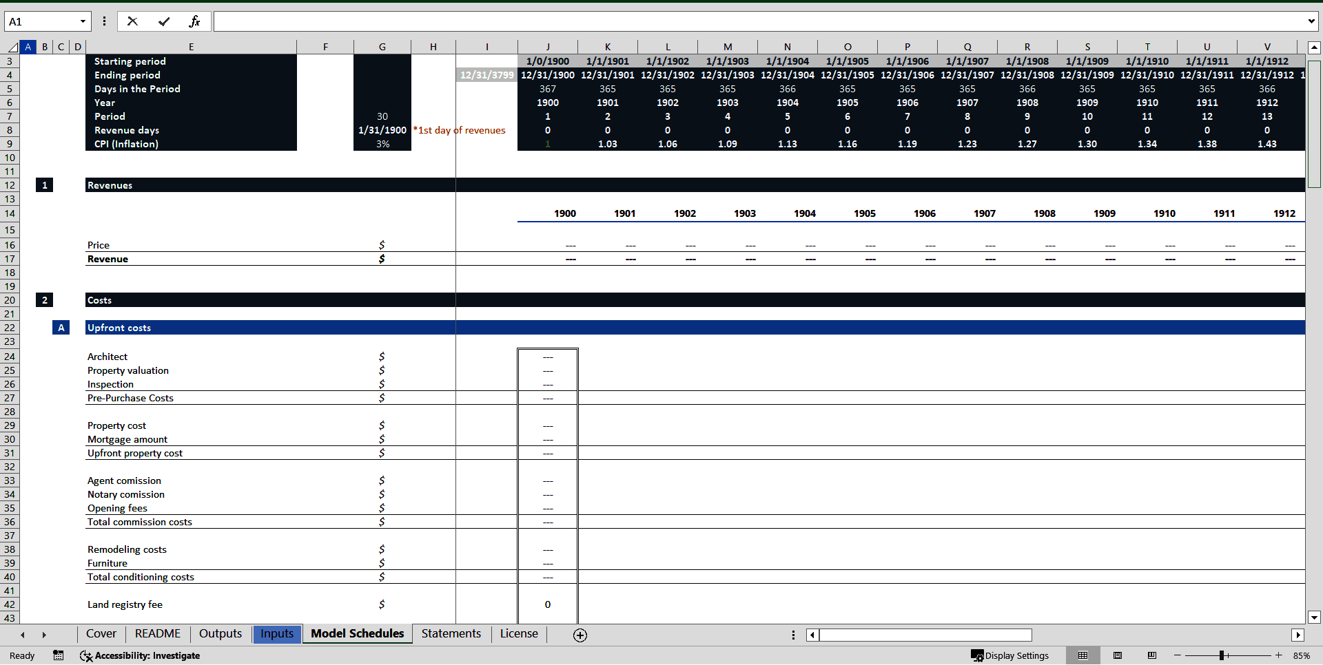 Rental Property Financial Model (Excel template (XLSM)) Preview Image