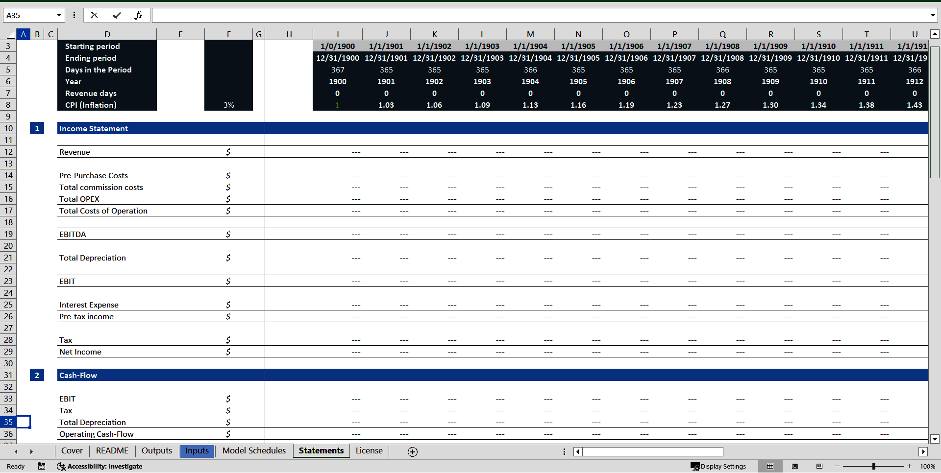Rental Property Financial Model (Excel template (XLSM)) Preview Image
