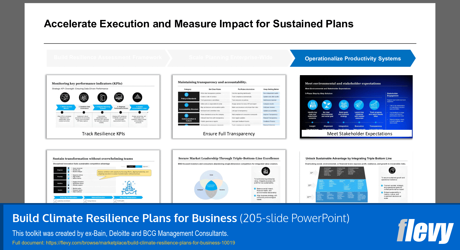 Build Climate Resilience Plans for Business (205-slide PPT PowerPoint presentation slide deck (PPTX)) Preview Image