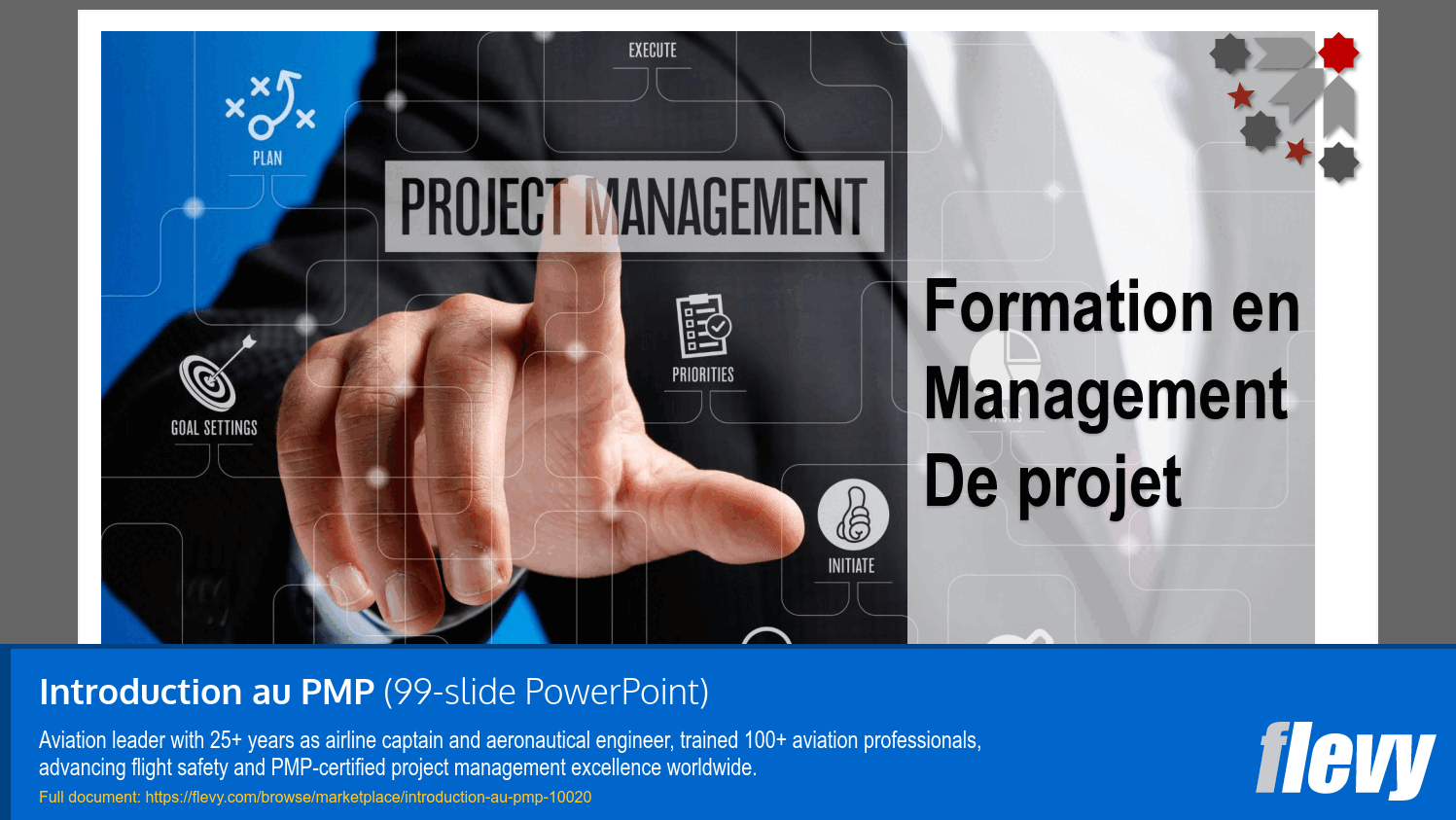 Introduction au PMP (99-slide PPT PowerPoint presentation slide deck (PPTX)) Preview Image