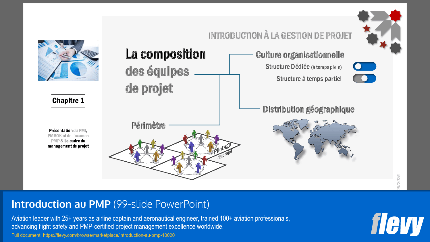 Introduction au PMP (99-slide PPT PowerPoint presentation slide deck (PPTX)) Preview Image