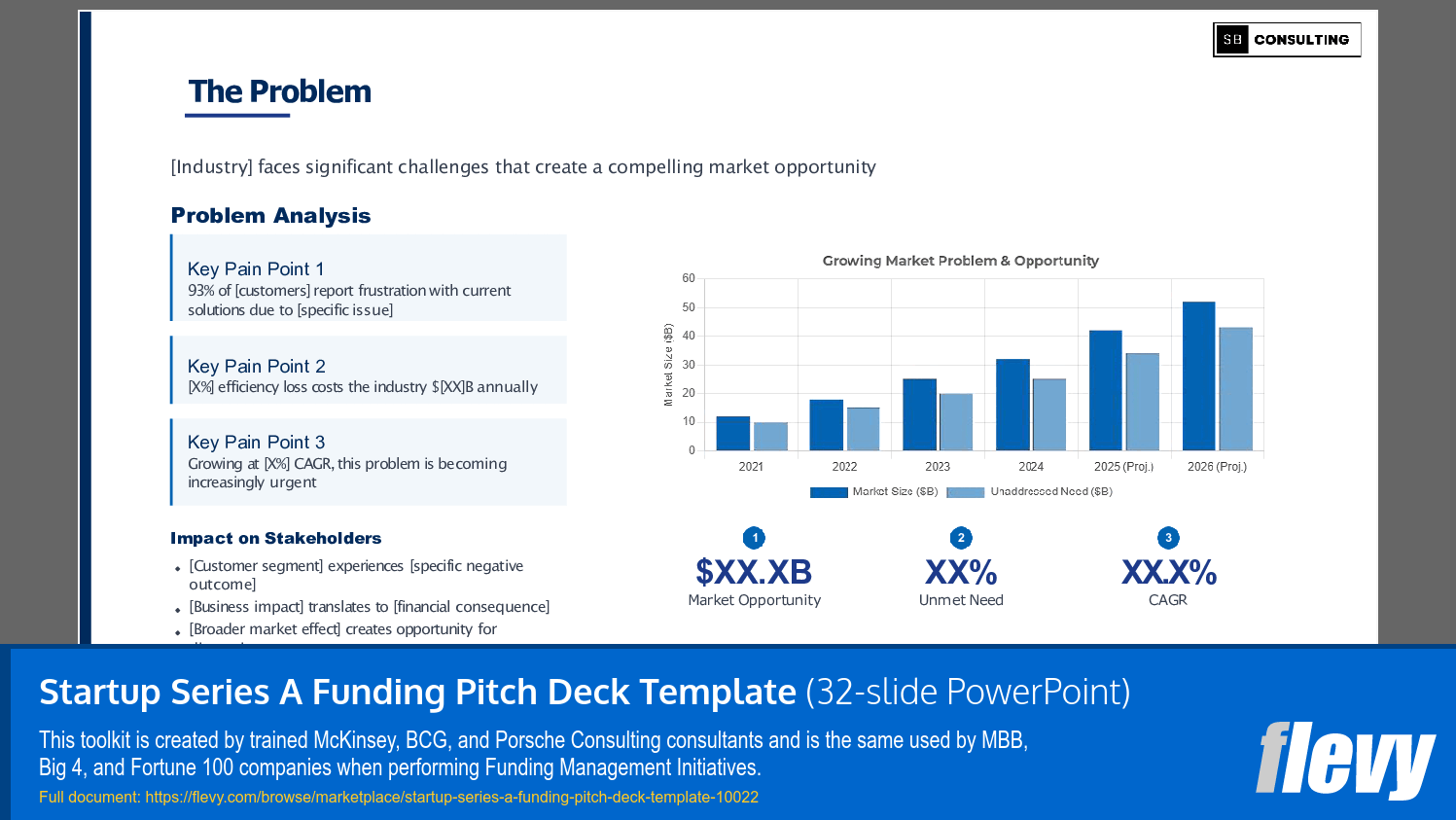 Startup Series A Funding Pitch Deck Template (32-slide PPT PowerPoint presentation slide deck (PPTX)) Preview Image