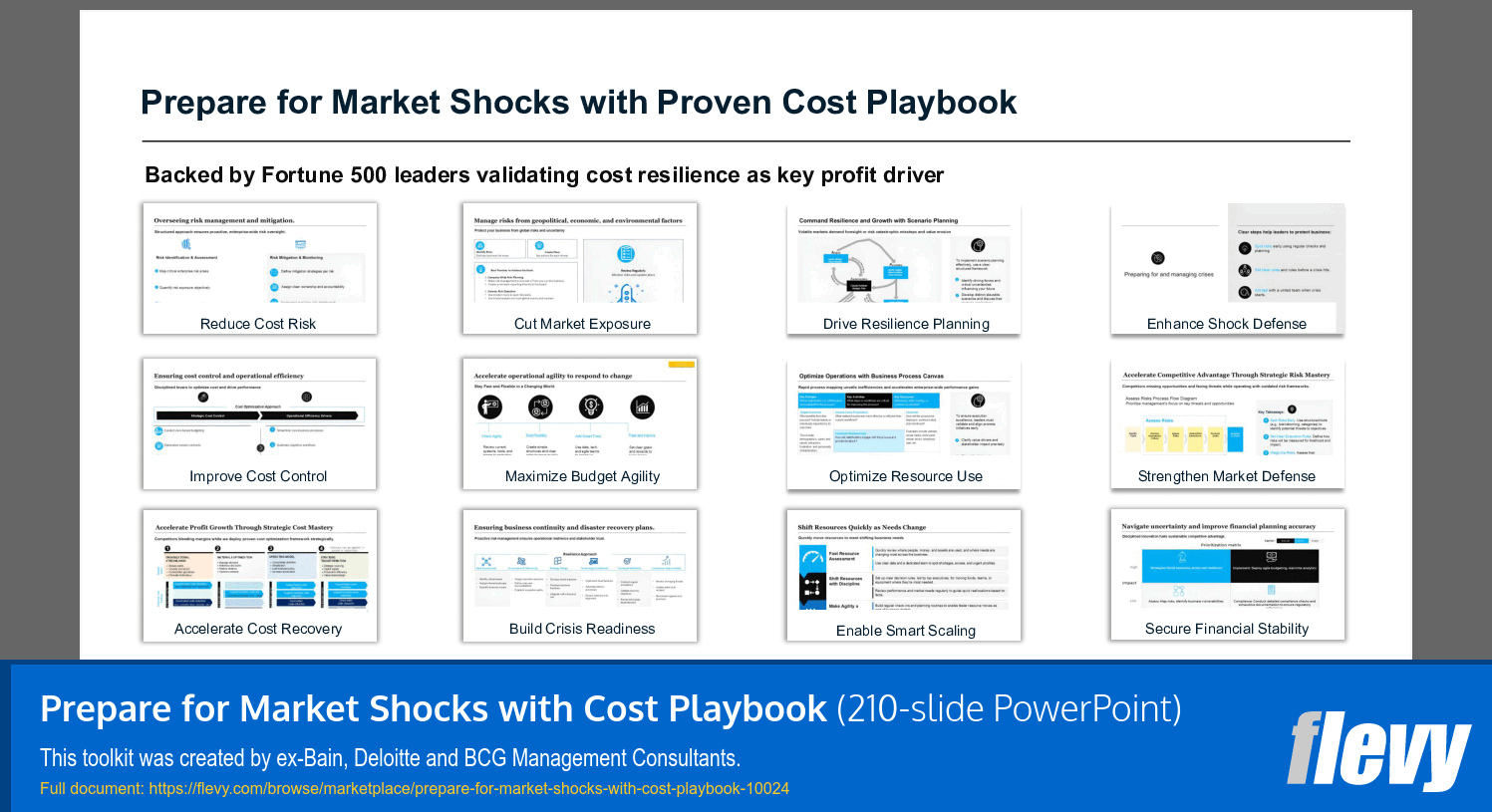 Prepare for Market Shocks with Cost Playbook (210-slide PPT PowerPoint presentation slide deck (PPTX)) Preview Image