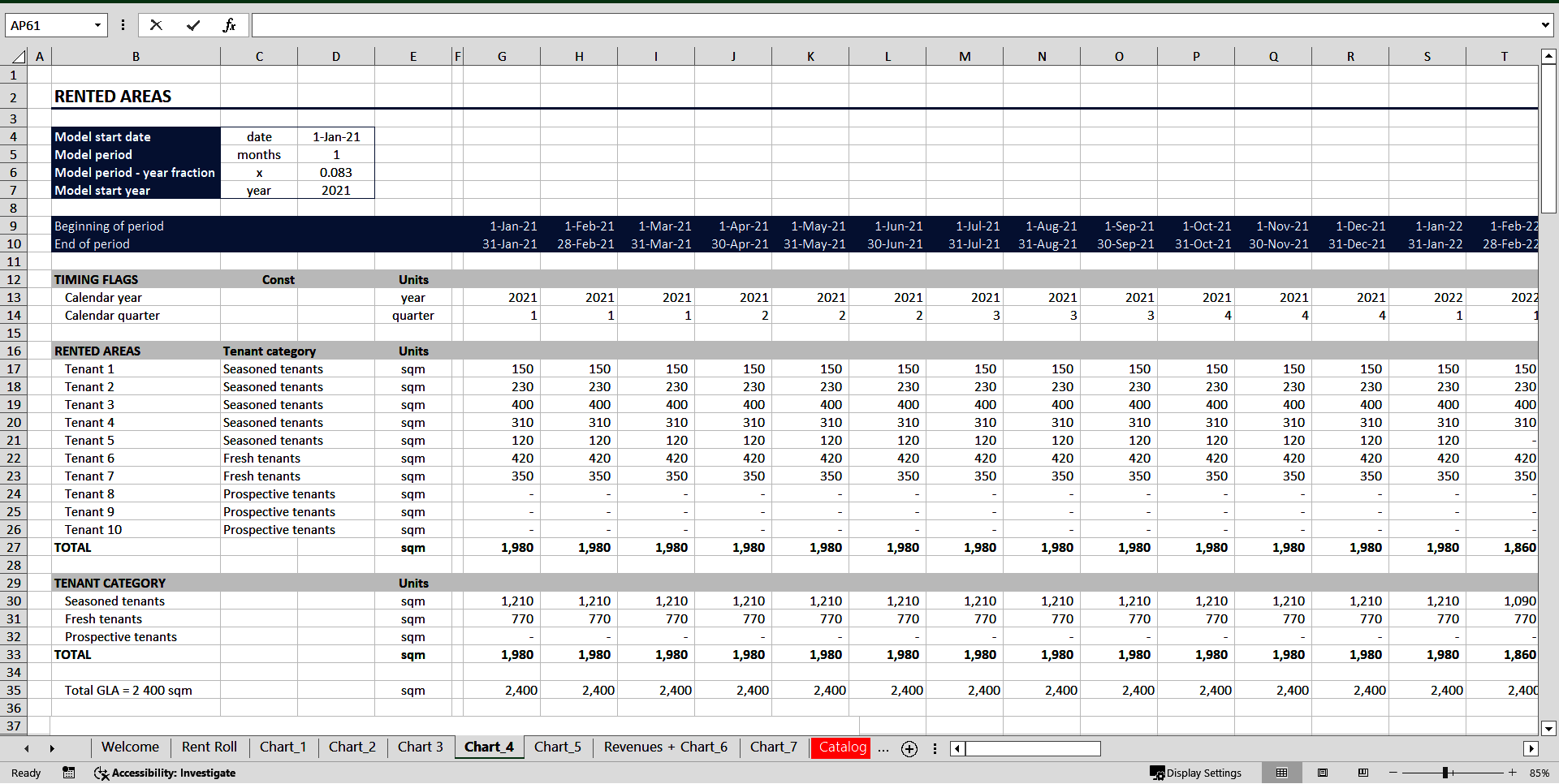 Rent Roll Analysis (Excel template (XLSX)) Preview Image