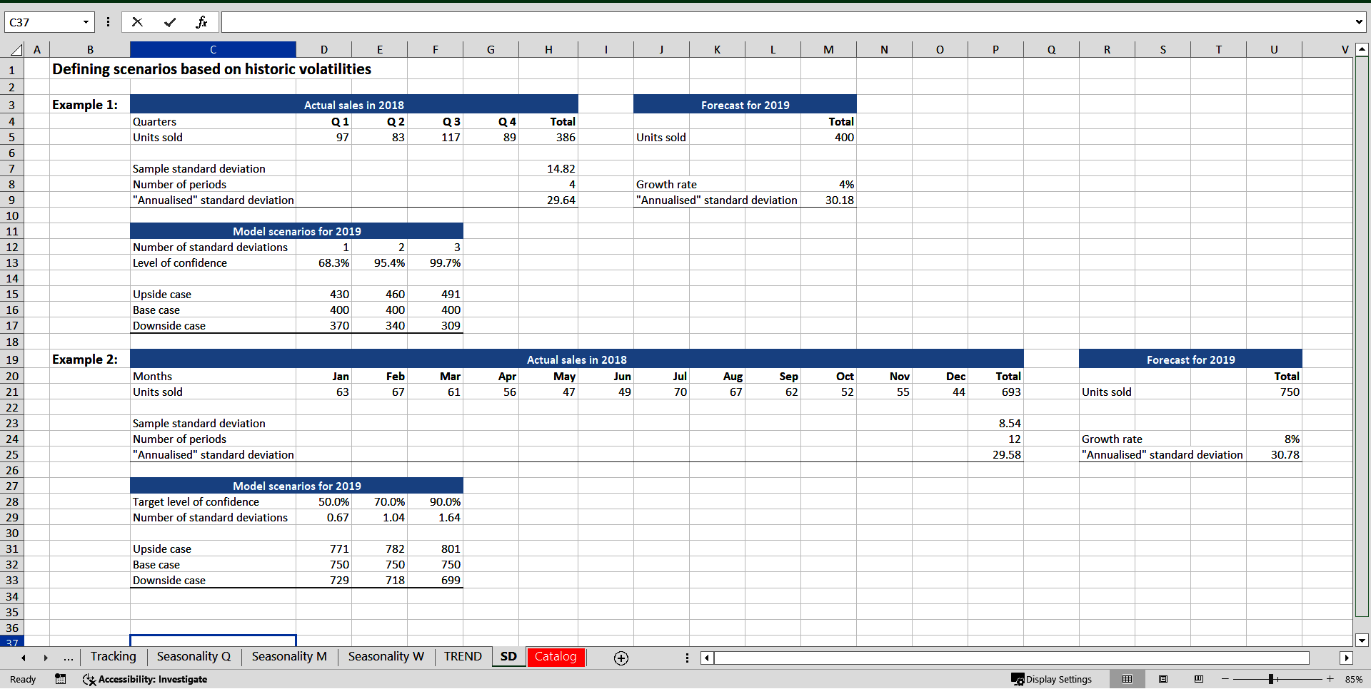 Measuring and Modeling Seasonality (Excel template (XLSX)) Preview Image
