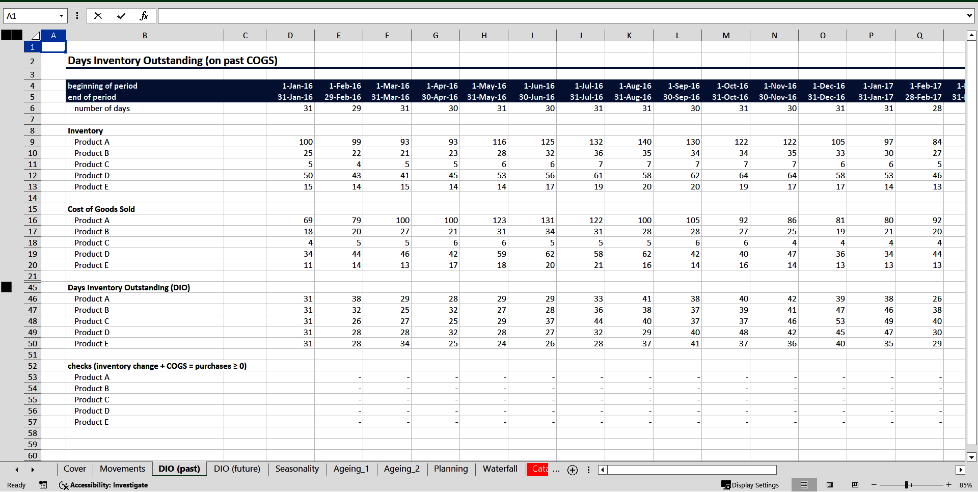 Inventory Analysis and Management (Excel template (XLSX)) Preview Image