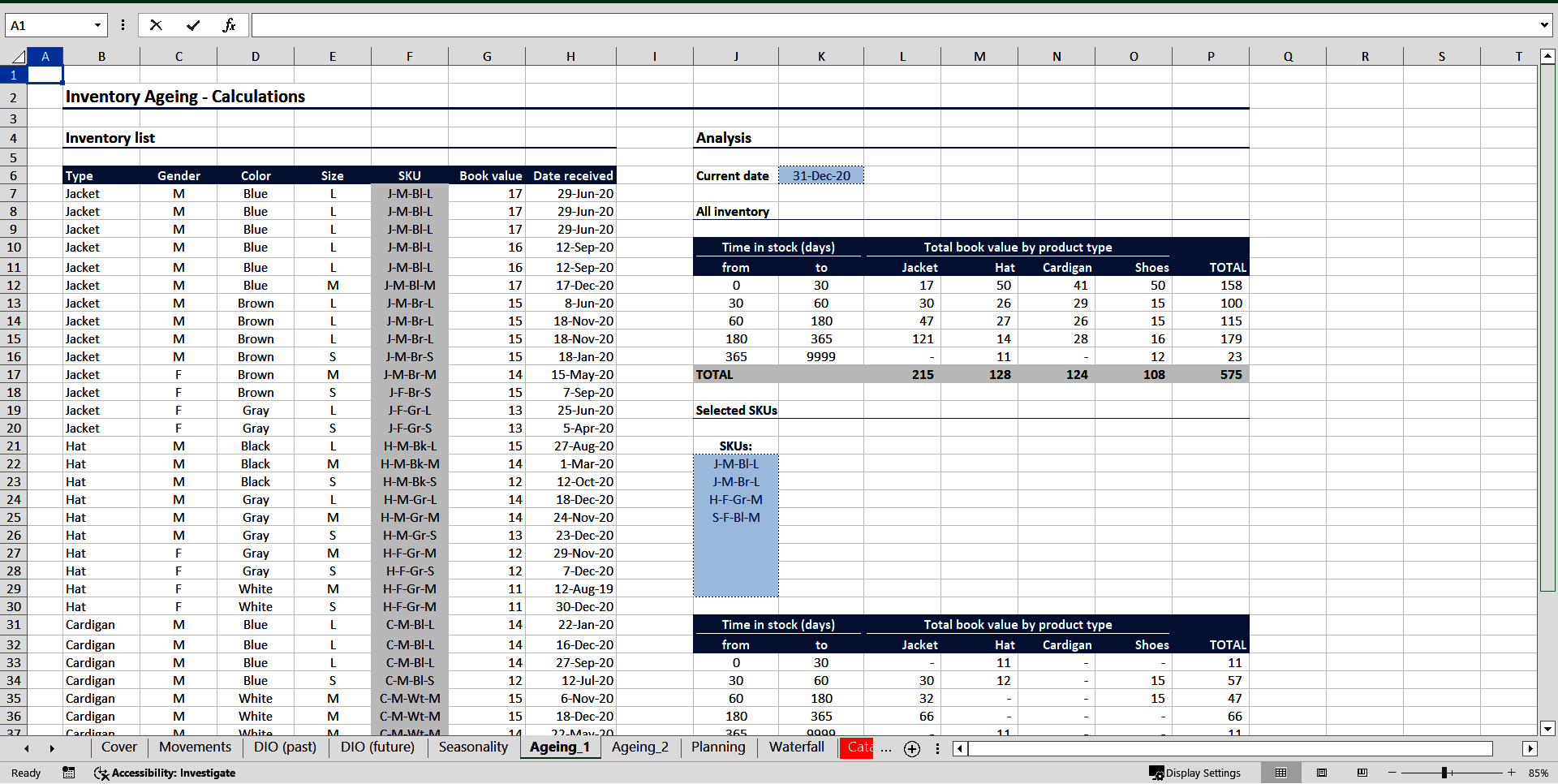 Inventory Analysis and Management (Excel template (XLSX)) Preview Image