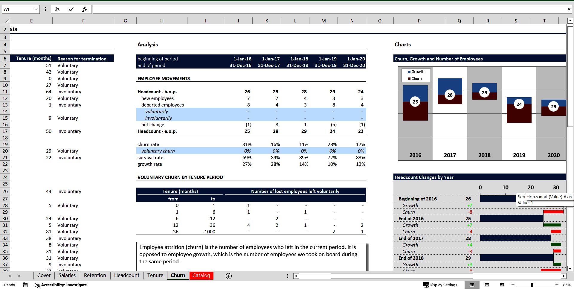 HR Analytics and Dashboard (Excel template (XLSX)) Preview Image