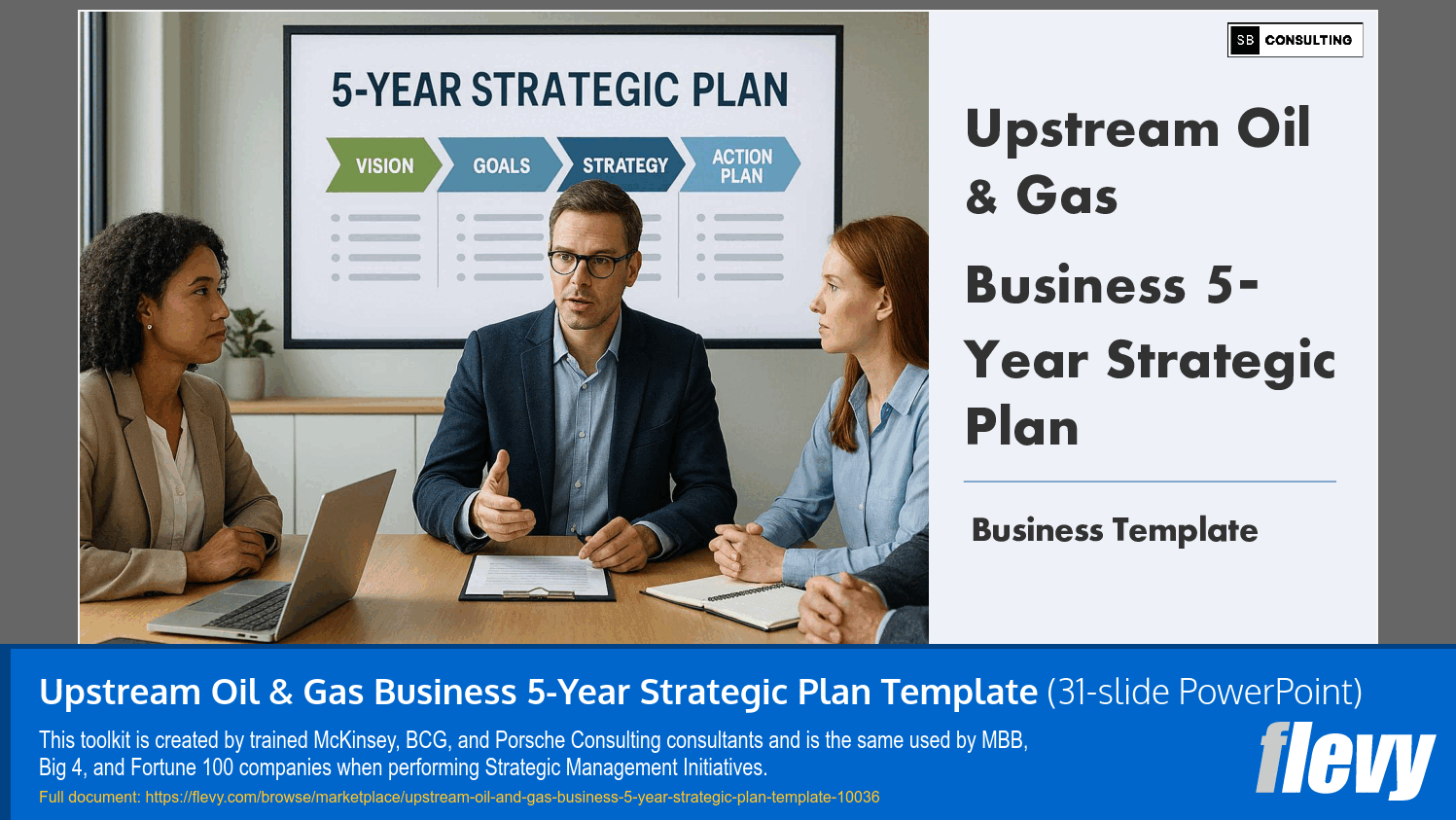 Upstream Oil & Gas Business 5-Year Strategic Plan Template (31-slide PPT PowerPoint presentation slide deck (PPTX)) Preview Image