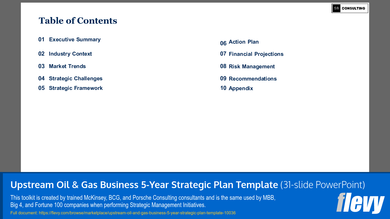 Upstream Oil & Gas Business 5-Year Strategic Plan Template (31-slide PPT PowerPoint presentation slide deck (PPTX)) Preview Image