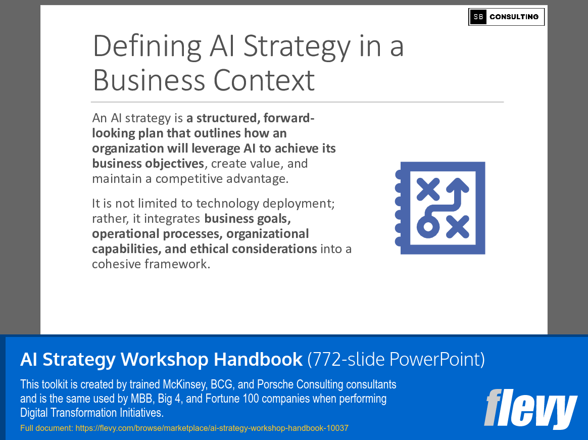 AI Strategy Workshop Handbook (772-slide PPT PowerPoint presentation slide deck (PPTX)) Preview Image