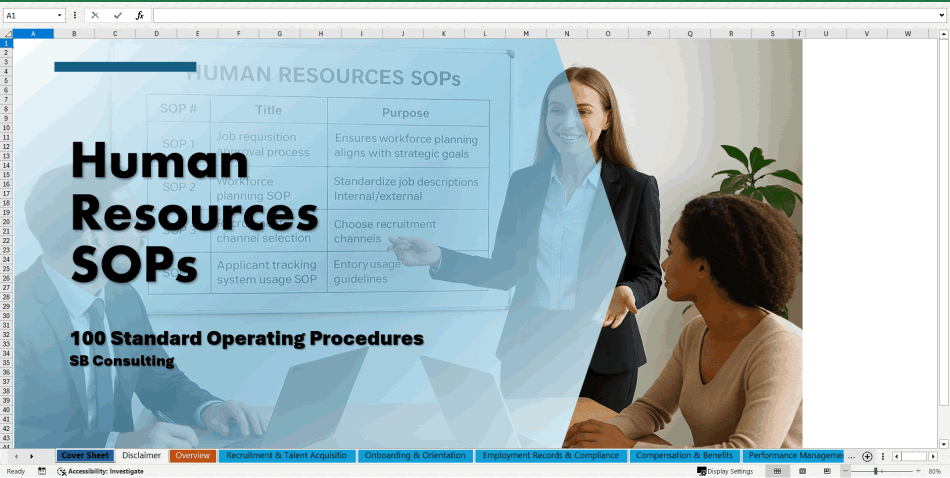 100 Human Resources SOPs (Excel template (XLSX)) Preview Image