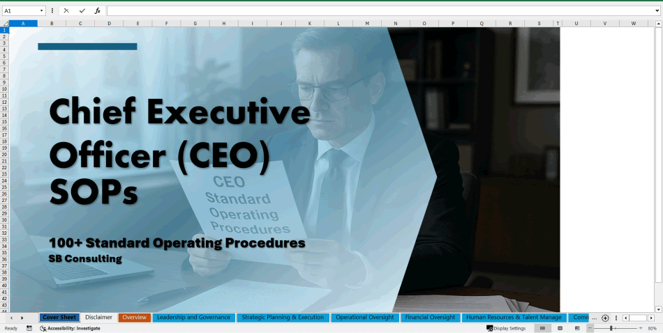 100+ Chief Executive Officer (CEO) SOPs (Excel template (XLSX)) Preview Image