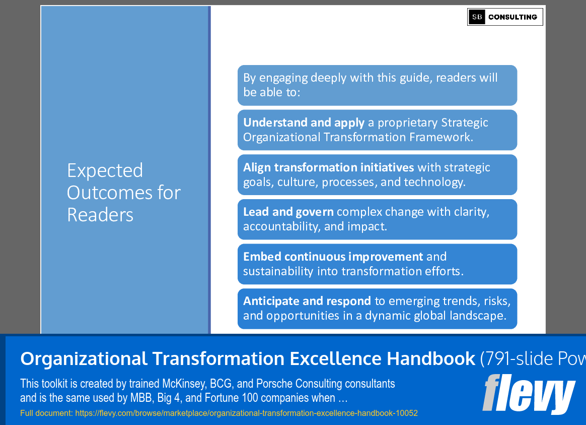 Organizational Transformation Excellence Handbook (791-slide PPT PowerPoint presentation slide deck (PPTX)) Preview Image